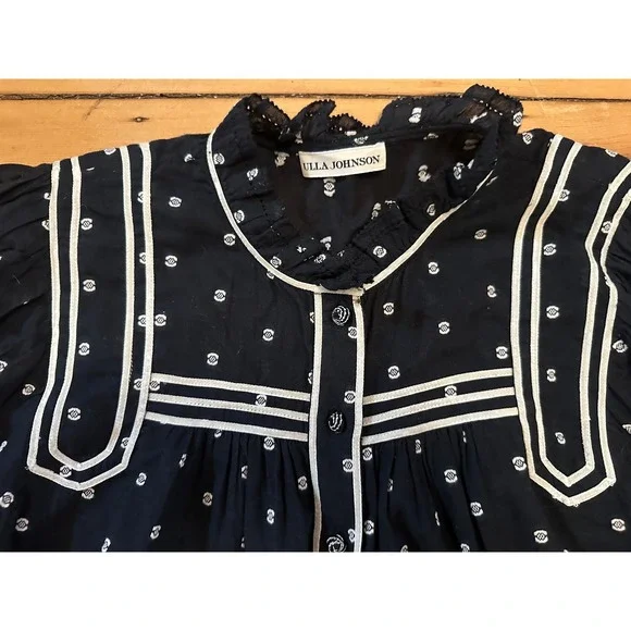Ulla Johnson *Sold Out* Abigail Black Dot Blouse - Size 4 - Picture 6 of 9